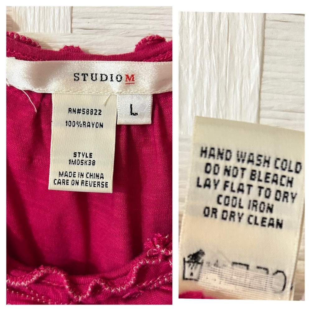 Studio M Embellished Pink Ruffled Tank Top - Picture 11 of 12